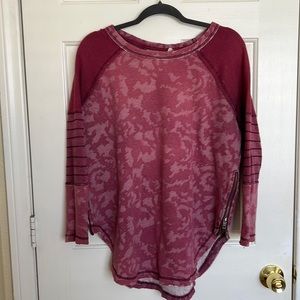 Free People Oversized Maroon Sweatshirt